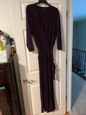 Alfani Deep Plum Wrap Jumpsuit